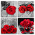 Red Rose Wall Decor Black and Red Canvas Wall Art for Bedroom Living Room Bathroom Decor