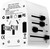 Charger Universal Adapter Multi Outlet Port 4 USB Phone Power All in One Multi Cable Multiple Phone Charge 2.1 Amp Wall Plug White 5 Core UTA W