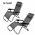 Zero Gravity Patio Adjustable Folding Reclining Chair with Pillow, 2PC Grey