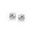 Sterling Silver Stud Earrings with White Hue Faceted Cubic Zirconia