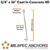 3/4'' x 36'' Cast in Concrete Anchor HEAVY DUTY