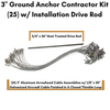 3'' Contractor Ground Anchor Kit (25 Anchor Cable Assemblies + Drive Rod)