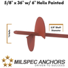 5/8'' x 36'' with 6'' Helix Painted- Individual