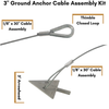 3" Ground Anchor Kit (4 Cable Assemblies + Drive Rod)