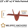 1/2" x 30" w/4" Helix Painted Set of 4
