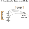 4'' Ground Anchor Cable Assembly Set 