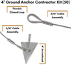  4'' Ground Anchor Contractor Kit (50 Cable Assemblies + Drive Rod)