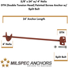 5/8'' x 24'' HDPE Pipe  Anti Flotation Anchor w/ Split Bolts- Painted