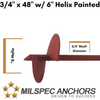 3/4" x 48" w/6" Helix Painted- Set of 2