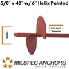 5/8" x 48" w/ 6" Helix Painted Set of 2