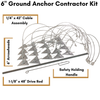 6'' Ground Anchors Contractor Kit (20 Cable Assemblies + Drive Rod & Safety Holding Handle)