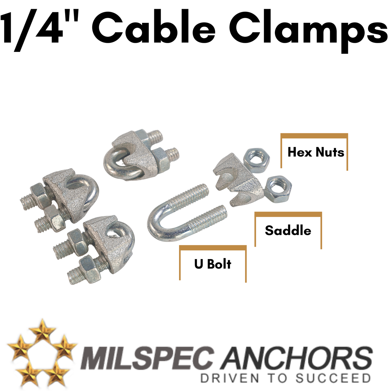 1/4'' Cable Clamps Pack of 4
