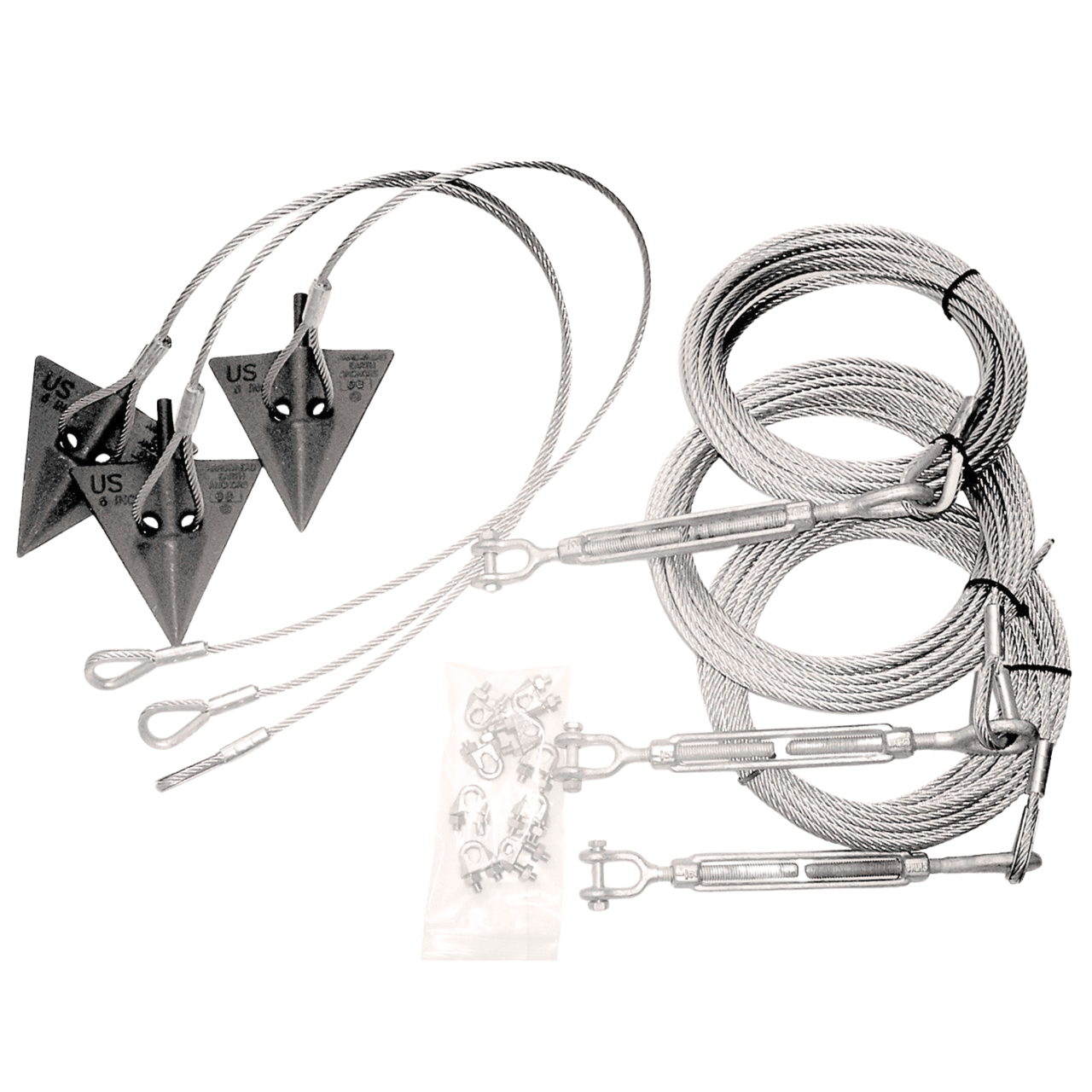10"-14" Diameter Tree Guying Set