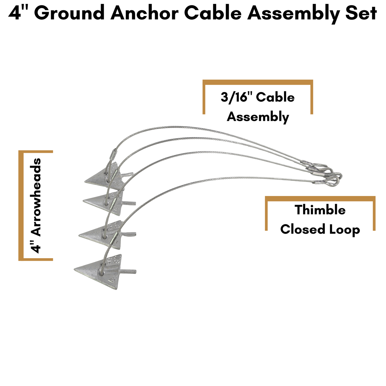 4'' Ground Anchor Cable Assembly Set 