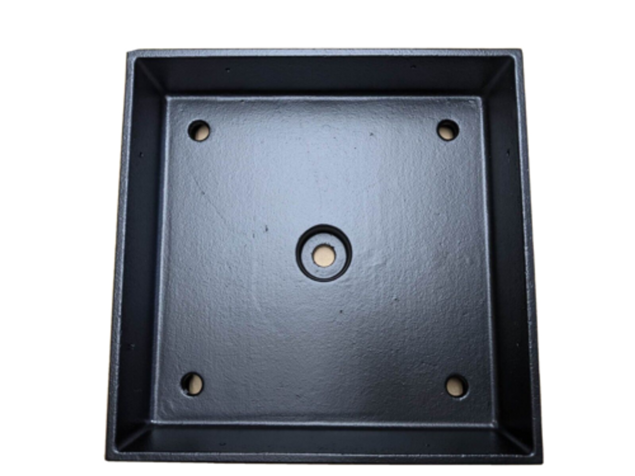 FULL 10x10 Post Base, Anchor-able Heavy Cast Aluminum Structural - Ornamental MADE IN USA - BLACK POWDER COAT FINISH 