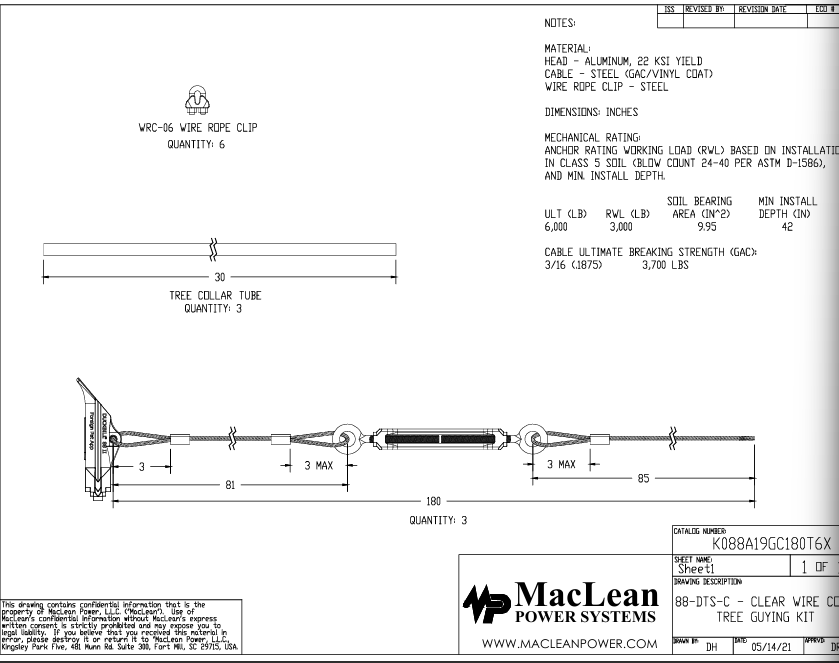 Duckbill® 88-DTS-C Clear Vinyl Coated Wire