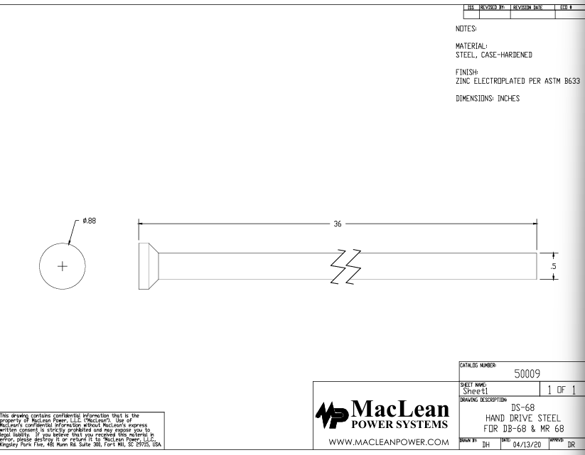 Drive Steel-68 36" Long