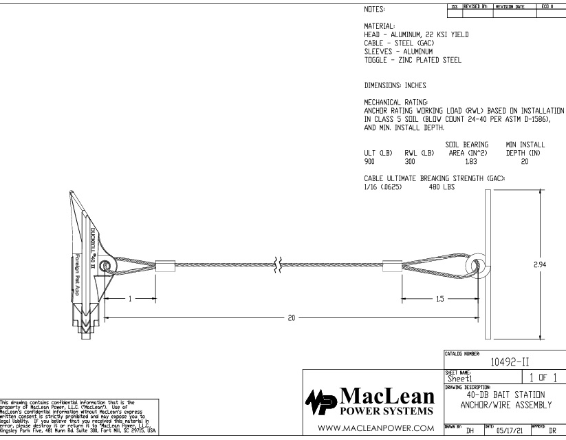 Duckbill® 40-DB Bait Station Anchor