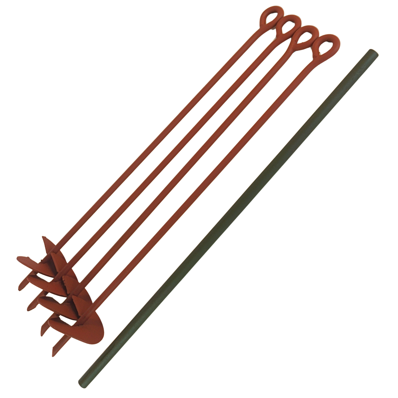 1/2" x 30" w/ 4" Helix Painted- Kit of 4 w/ Installation Rod