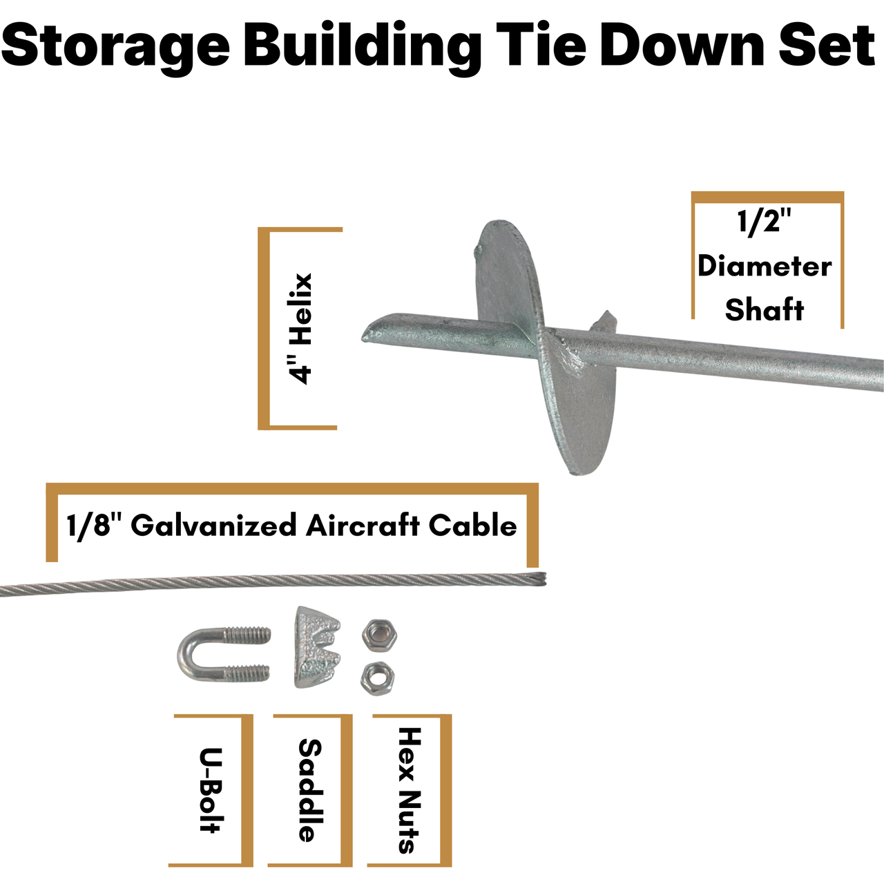 Storage Building Tie Down Set (Galvanized)