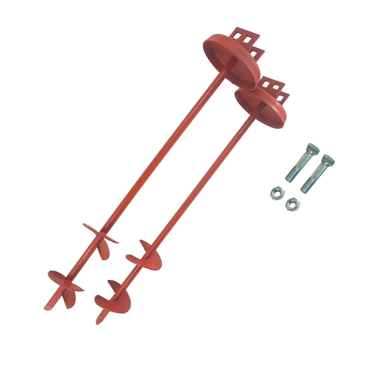 3/4" x 30" DTH Stabilizer Plate Double 4" Helix Painted Anchor w/ Split Bolts & Nuts- Set of 2