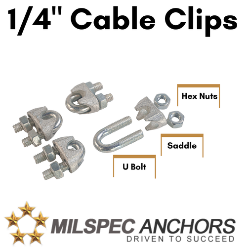 1/4'' Cable Clips Pack of 4