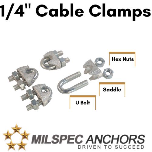 1/4'' Cable Clamps Pack of 4