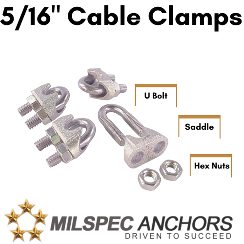  5/16'' Cable Clamps Pack of 4