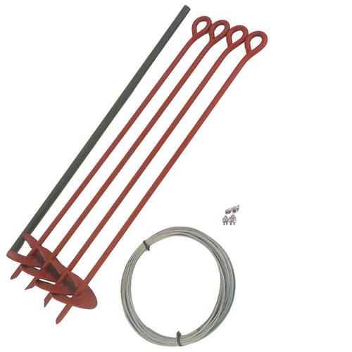 Storage Building Tie Down Kit (Painted) w/ Installation Rod