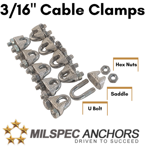 3/16''Cable Clamps Pack of 10