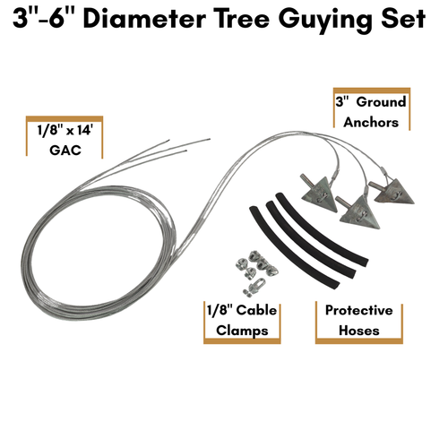 3"-6" Diameter Tree Guying Set