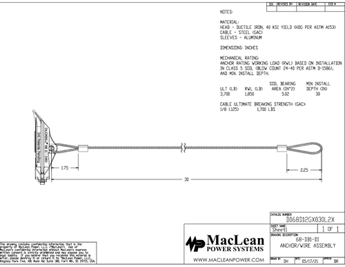 Duckbill®  68-DB1-D1 1/8" x 30" Ductile Iron