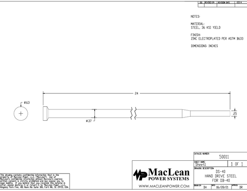 Duckbill® Drive Steel DS-40 20" Long