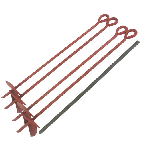 5/8" x 36" w/ 6" Helix Painted- Kit of 4 w/ Installation Rod
