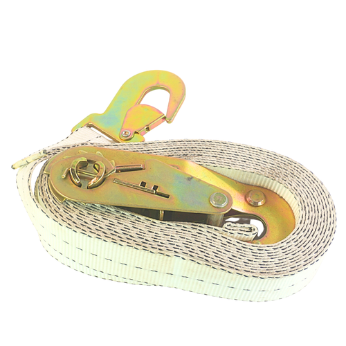 2" x 19' White Snap Hook Ratchet Strap