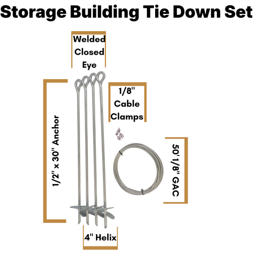 Storage Building Tie Down Set (Galvanized)