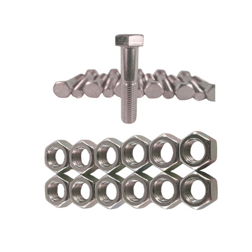 3/4" x 3-1/2" Zinc Plated Bolts & Nuts Pack of 12