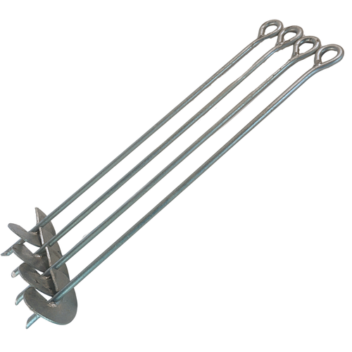 1/2" x 30" w/4" Helix Galvanized Set of 4