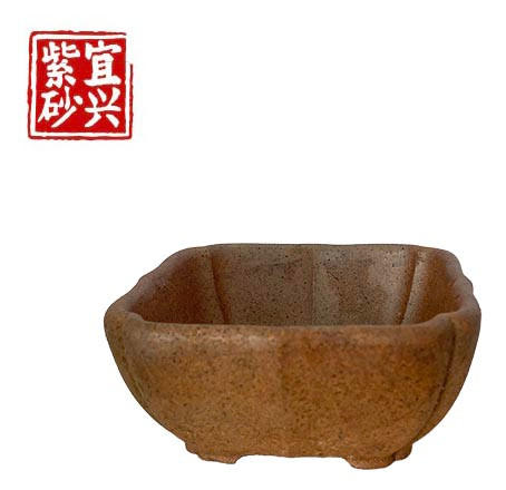 Square pot with soft, slightly fluted edges.  10.5x4.5x10.5cm