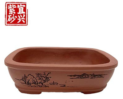 Rectangular, unglazed pot, 15.5x4.5x12cm