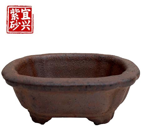 Unglazed, curved edged pot 12x4.5x10cm