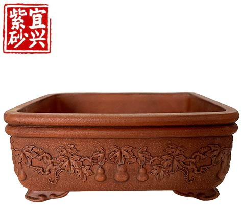 Square, unglazed pot, 12.5x7x12.5cm