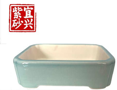 Rectangular turquoise pot