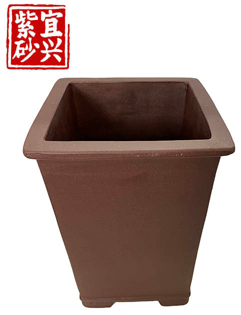 Unglazed square pot 19.5cm height