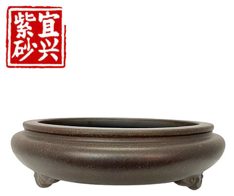 Speckle-glazed round pot 28x8x28cm