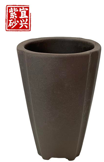 Round pot, dark grey/brown colour 15x9x15cm