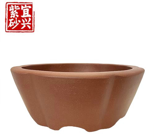 Round slightly fluted pot 20x8x20cm