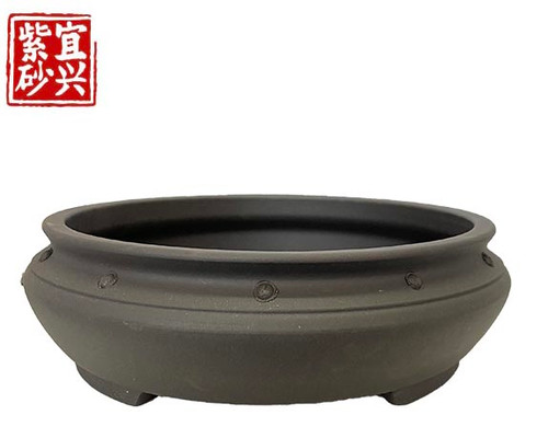 Round pot, dark brown colour  23x7x23cm