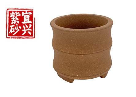 Round bamboo style pot, 5.5x4.7x5.5cm