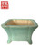 Square pot with green glaze.  19x6x19cm